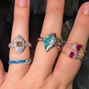 Elegant Silver and Blue Gemstone Ring